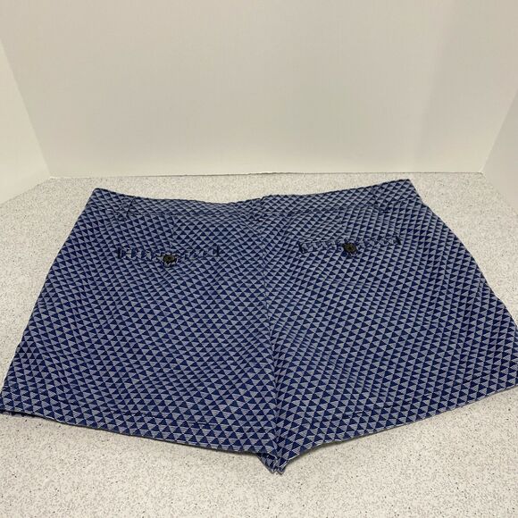 Gap tailored shorts womens sz 10R 3” inseam blue & white printed cotton mid-rise - Picture 6 of 6